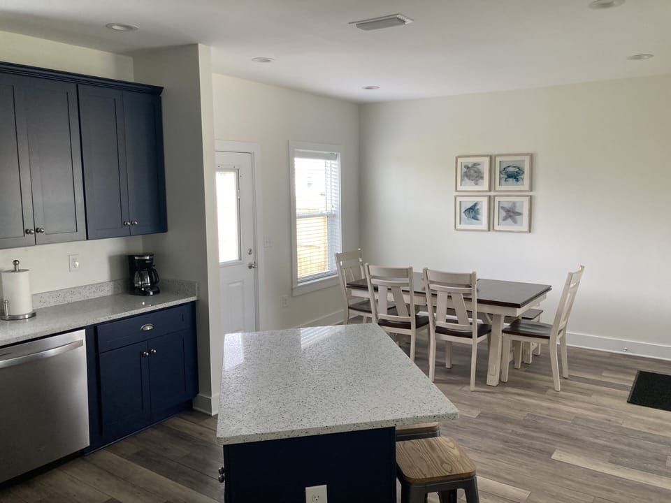 View from kitchen to dining area.