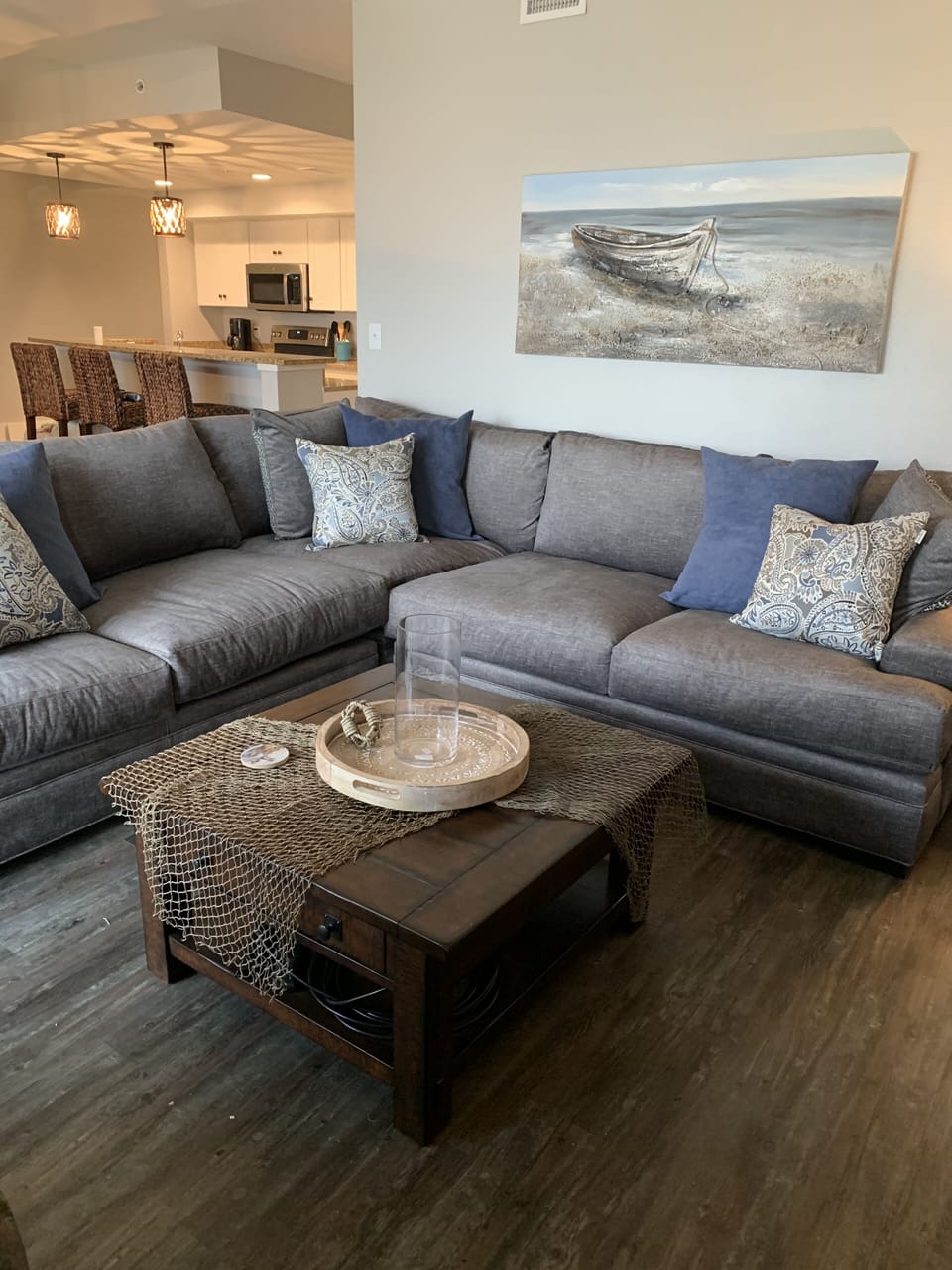 Large Sectional in the Family Room for plenty of seating for everyone.  