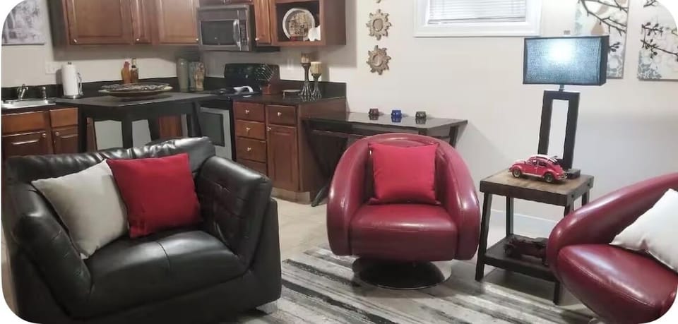 Living room and kitchen