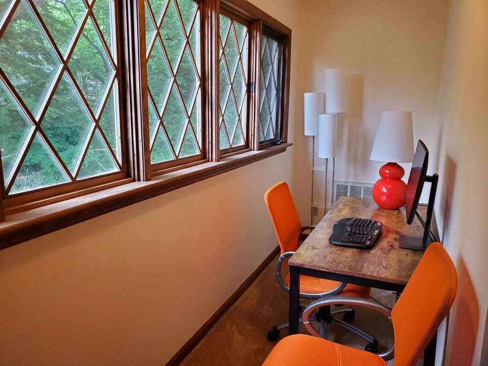 Upstairs Office Nook with Monitor and Keyboard