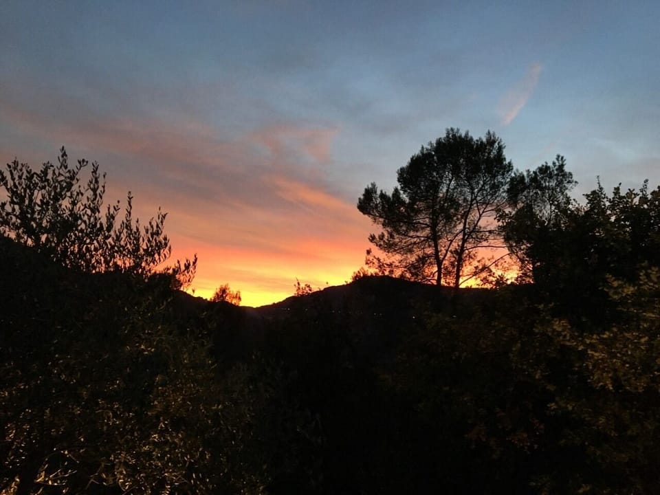 Valley view at sunset