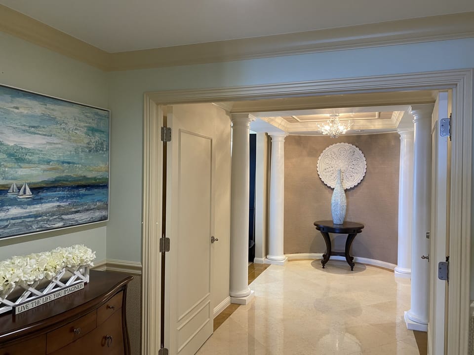 Gorgeous hall to master bed and bath.