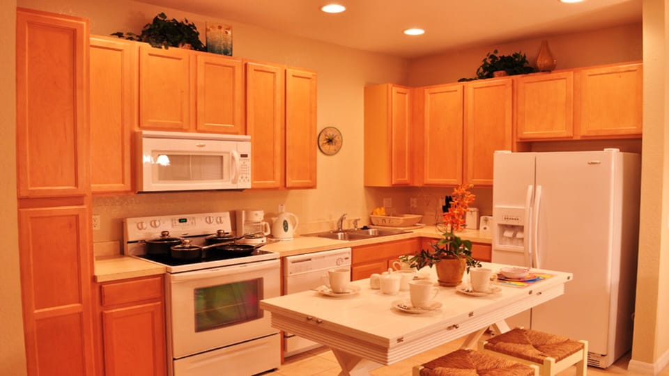 kitchen view with microwave