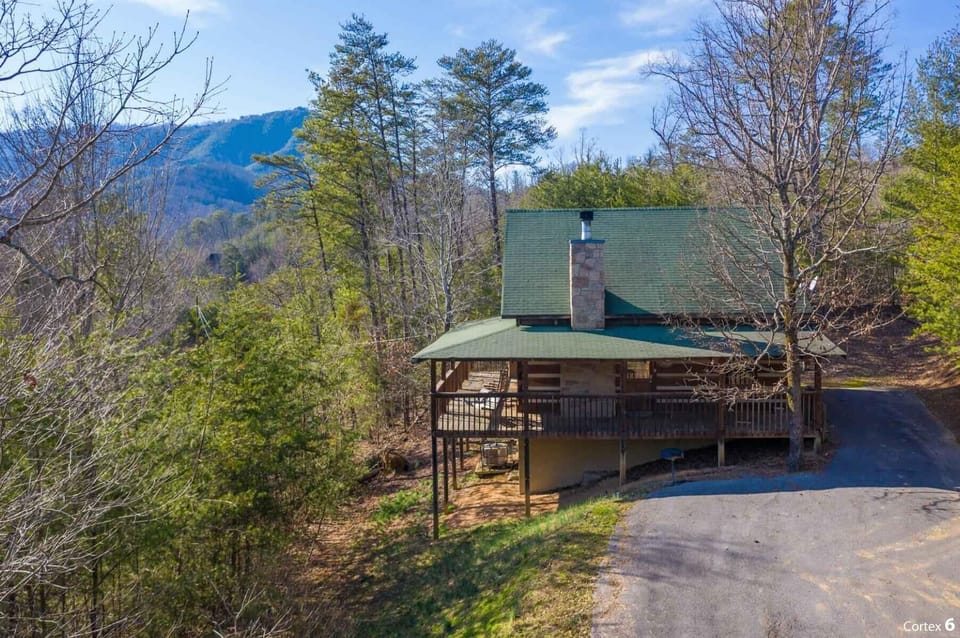 The mountains are hidden from view when the trees are full of leaves.