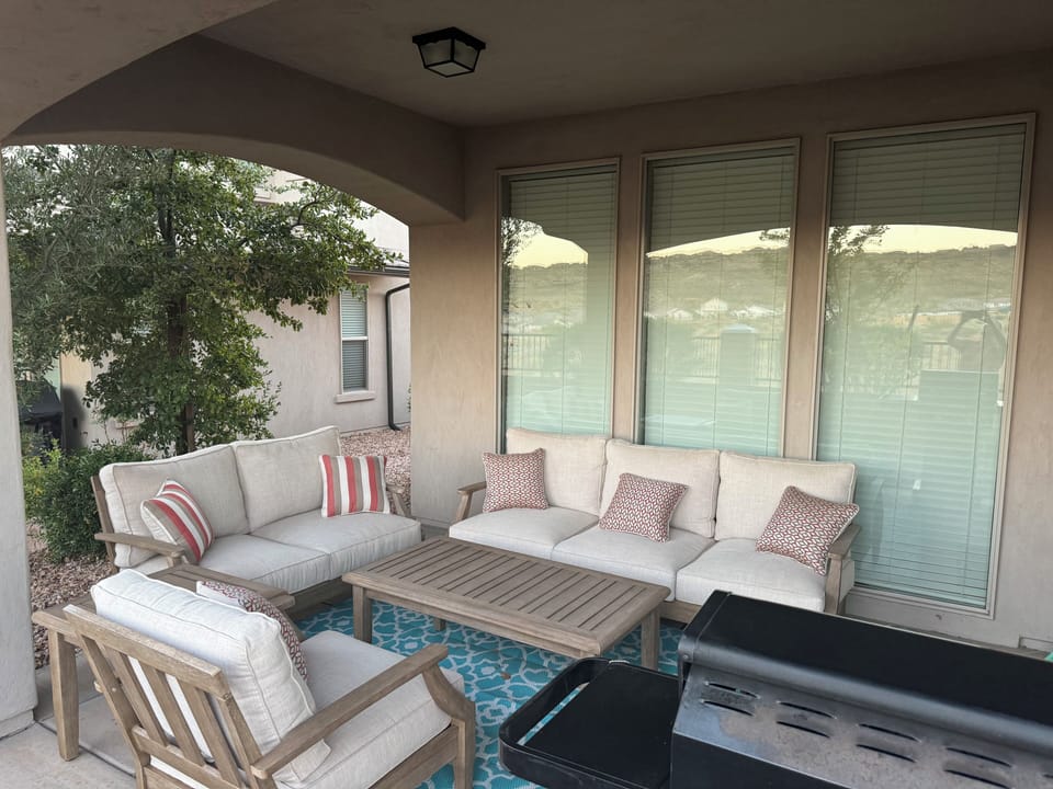 Enjoy morning sun and evening shade on the back patio while you watch wildlife