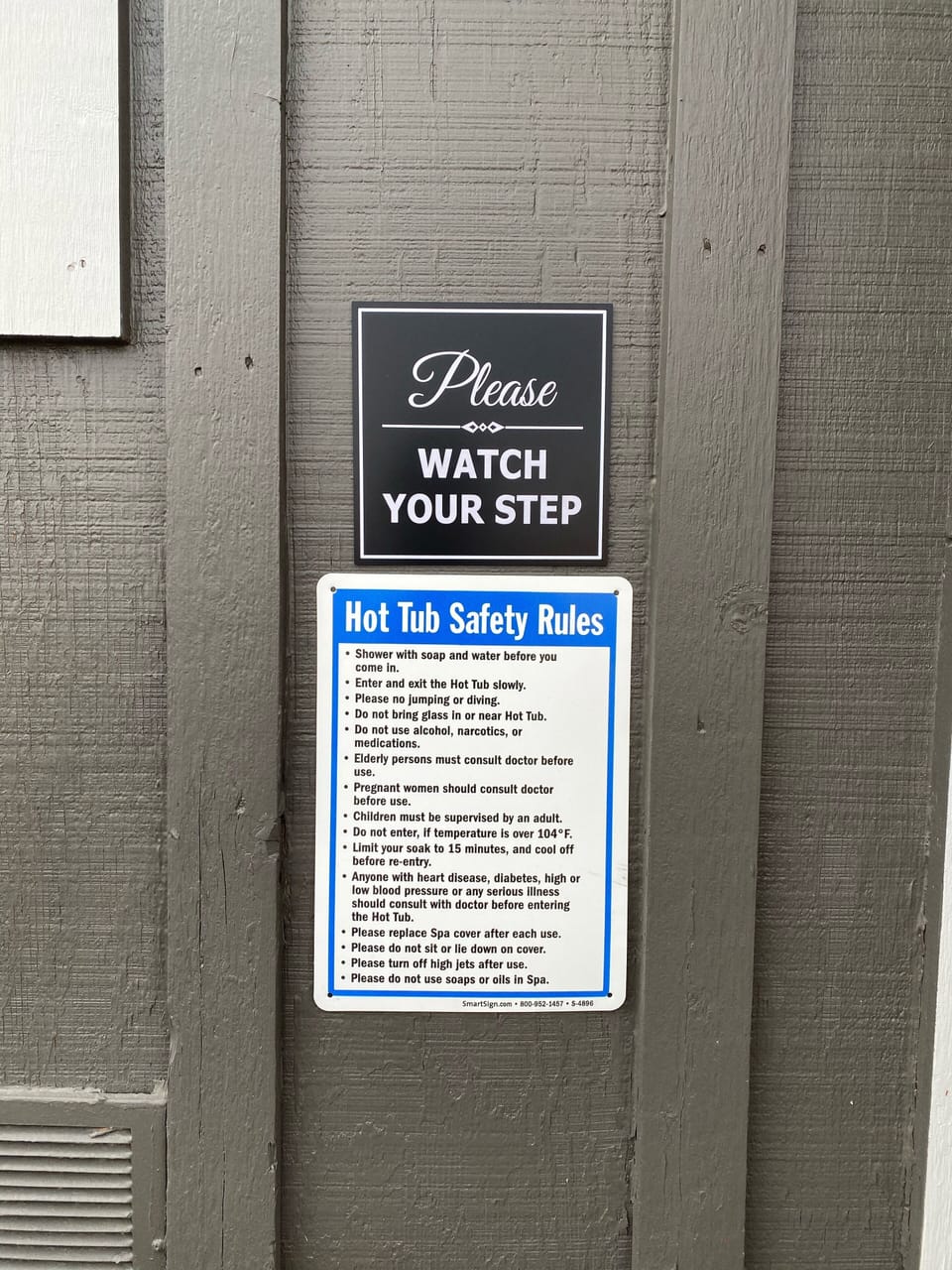 Safety first, hot tub rules.