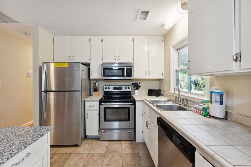 Stainless steel appliances.