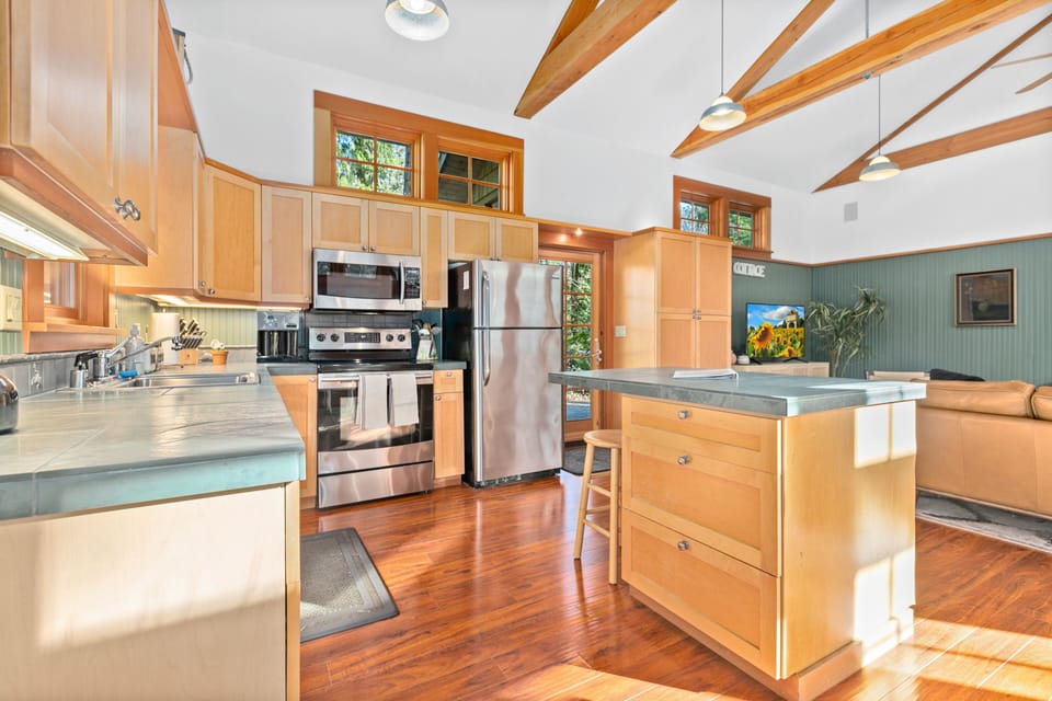 Kitchen with drip coffee maker