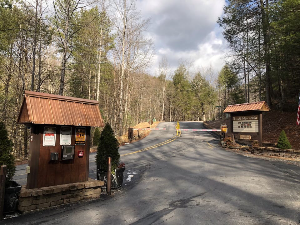 Entrance gate into Buck Mountain. You will be given a gate code before the stay.