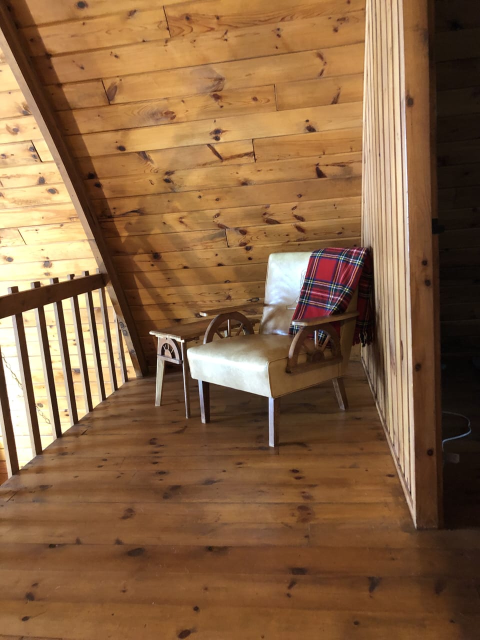 Reading area in loft provides for great views and a place to tuck away