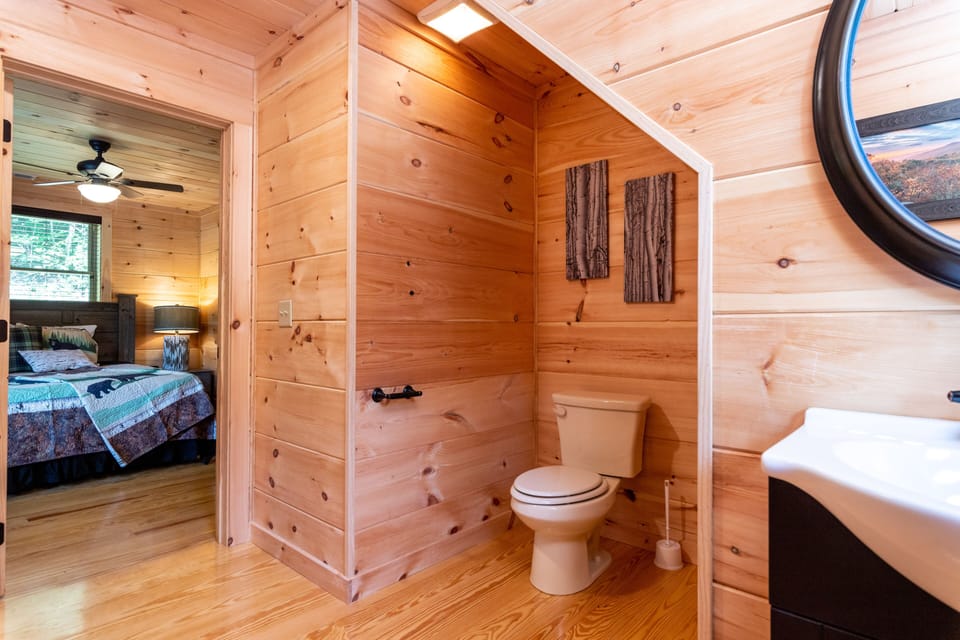 Guest bathroom off of upper bedroom 