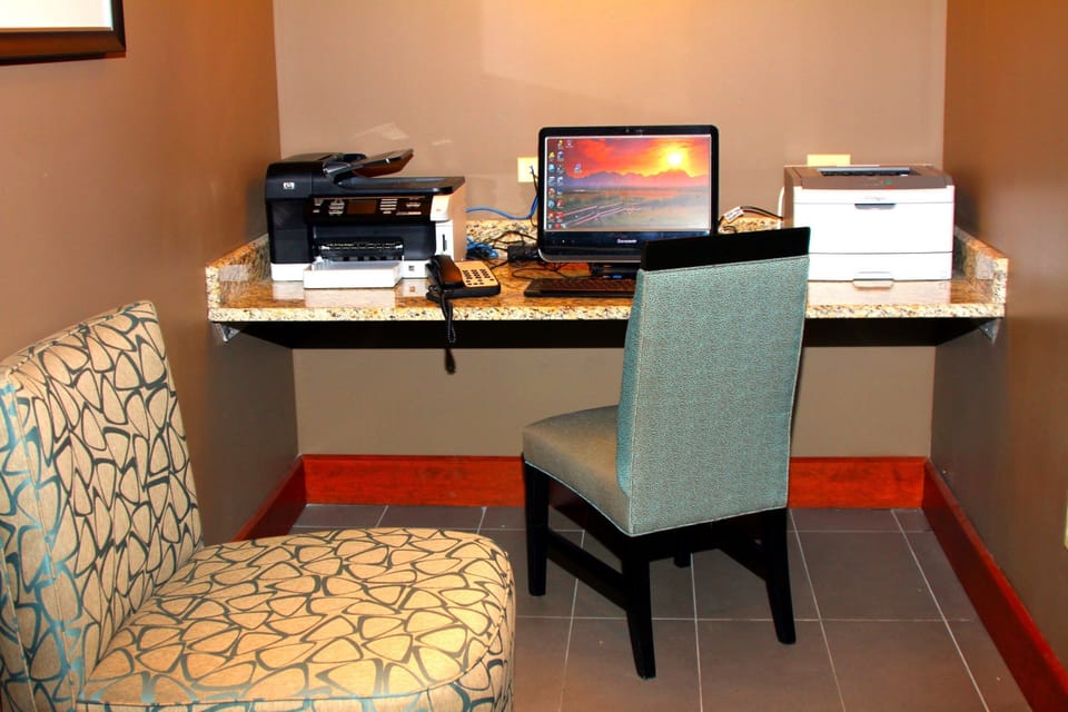 Get some work done in the 24h business center.