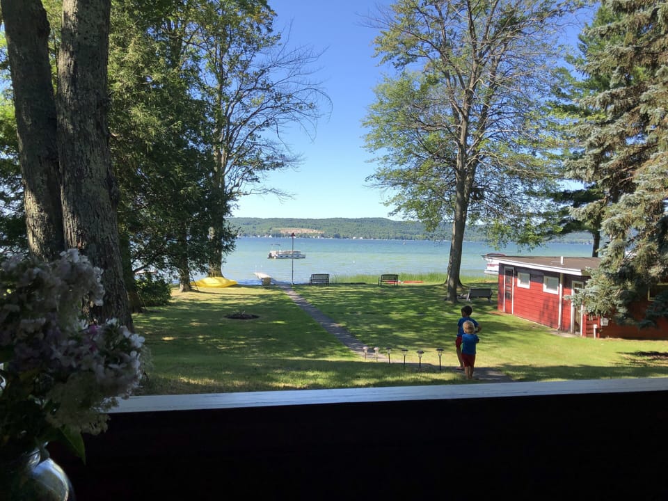 View from sitting on porch. 