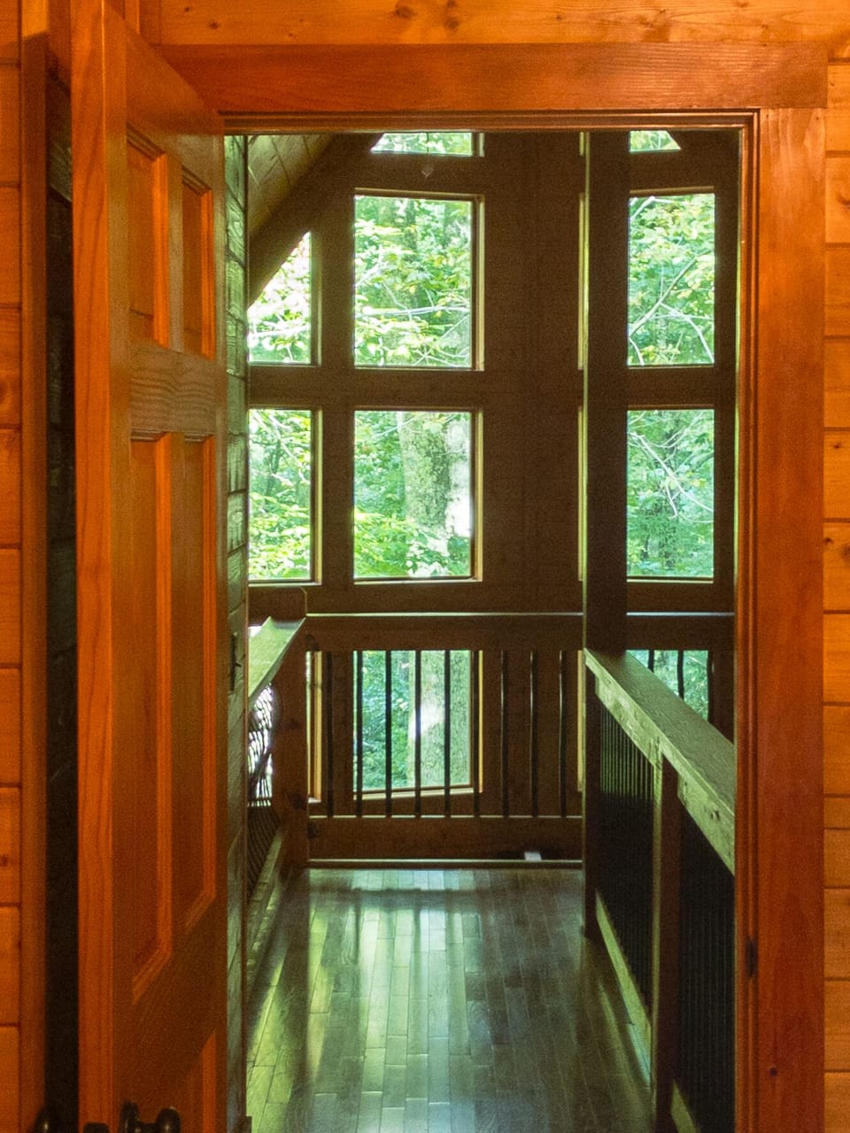 A-Frame Woodland View from the Loft Area Master Bedroom