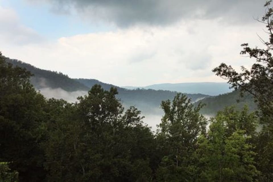 Photo from our deck showing why they are called the "Smoky Mountains." 