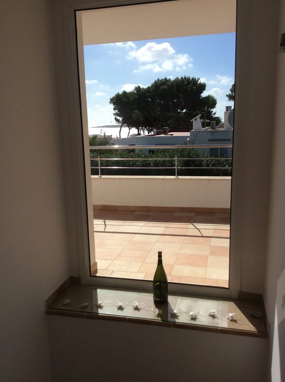View from stairs to upper suite. 