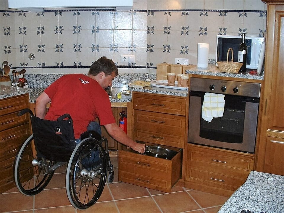 Everything is to hand from a wheelchair