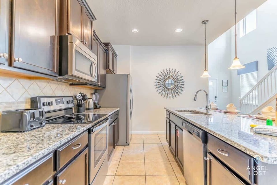 Cook with a view in this kitchen, stocked with everything you need for home meals.