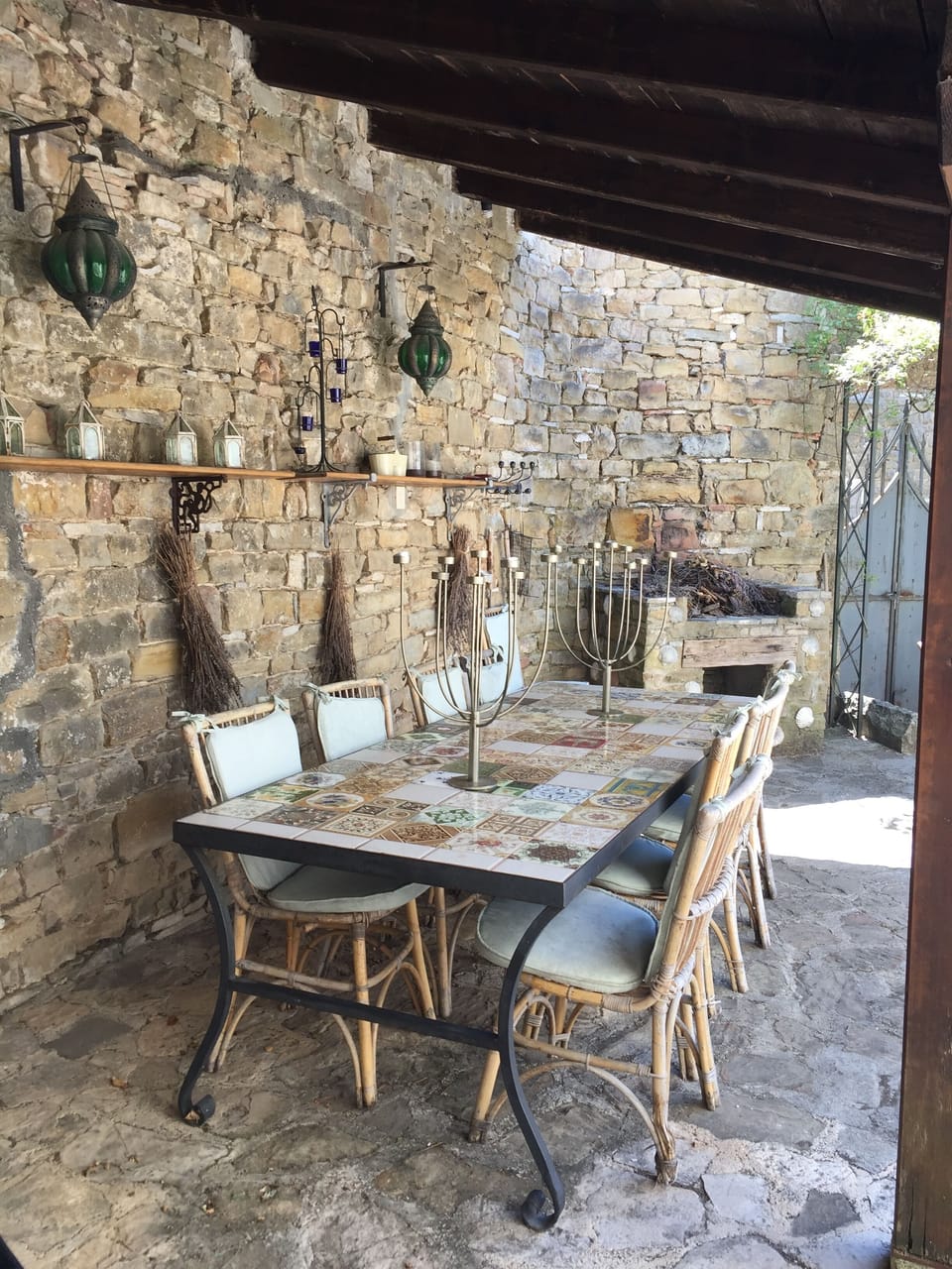 the Loggia, outdoor dining room with barbecue
