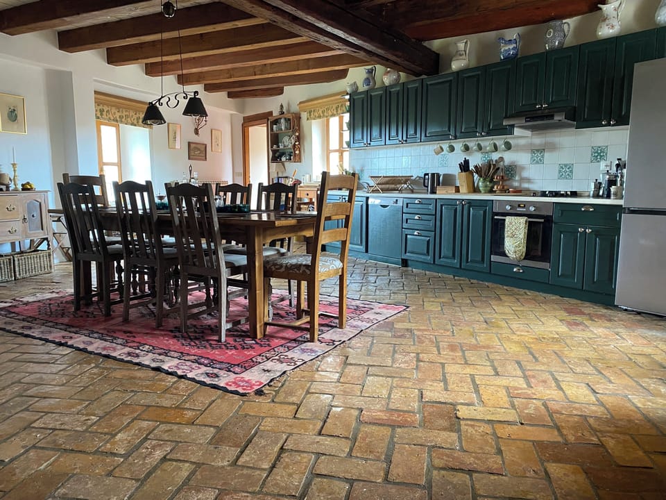 The Kitchen facing the library.