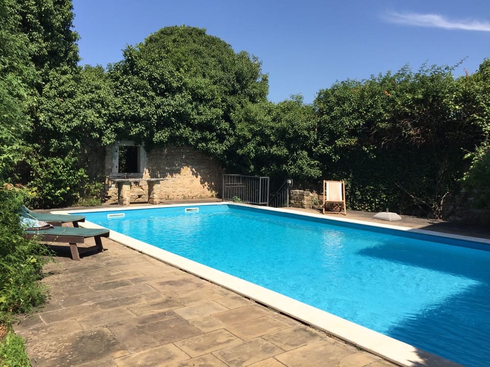 Pool seen from front garden
