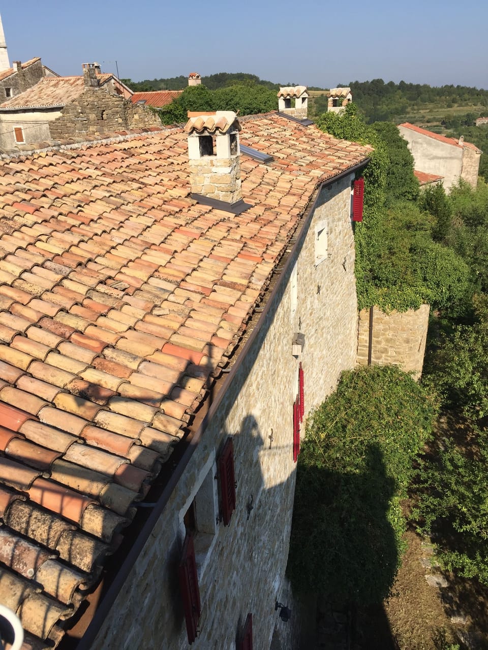 West view over Palazzo roof from Tower Terrace