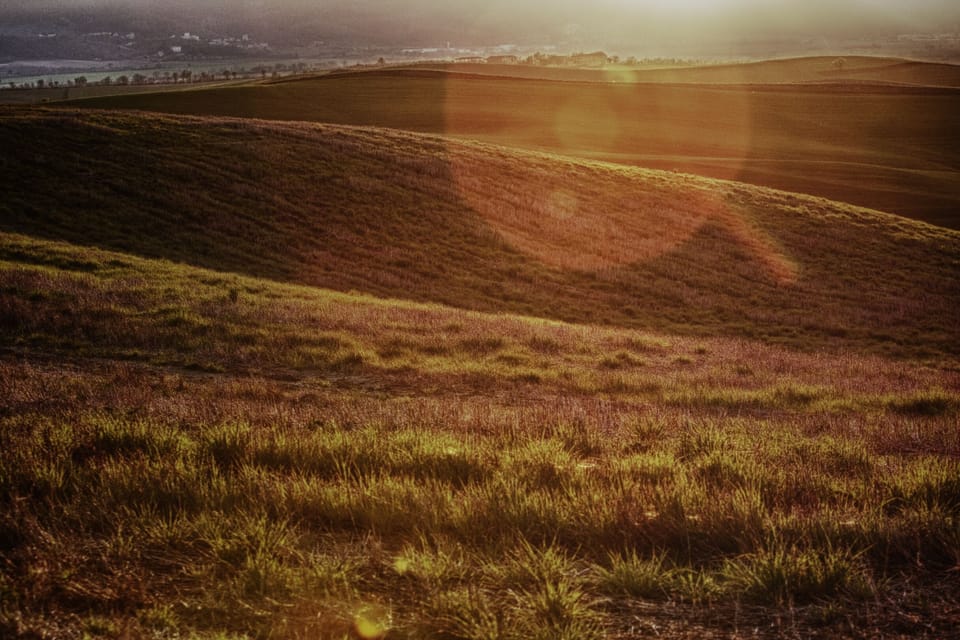 Overlooking the rolling Sienese countryside