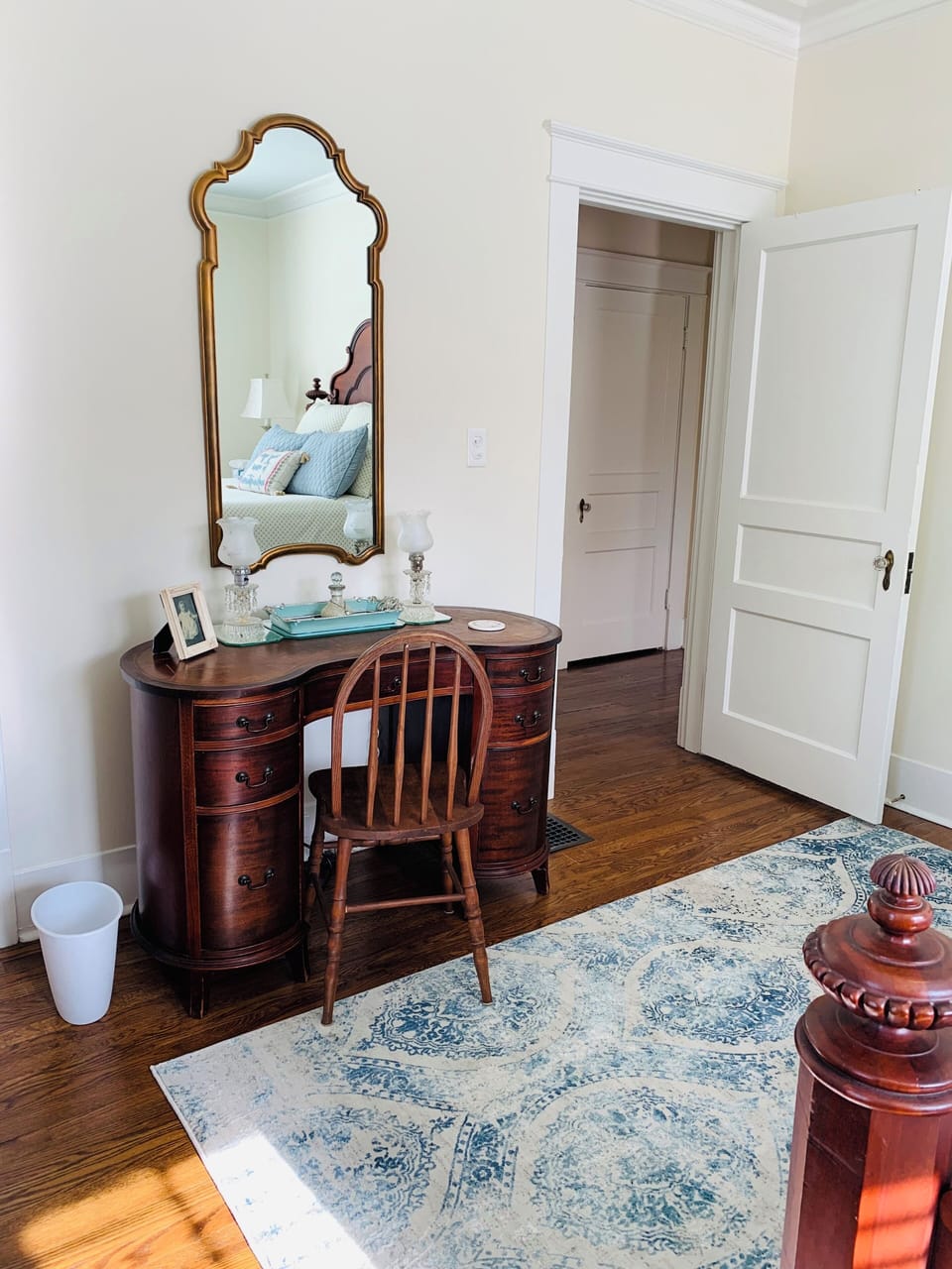 Get ready for your day at this delightful antique vanity in the Master Bedroom!