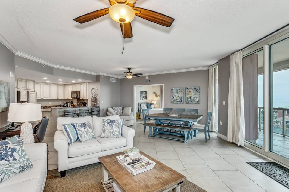 Large dining room table for family meals and game nights