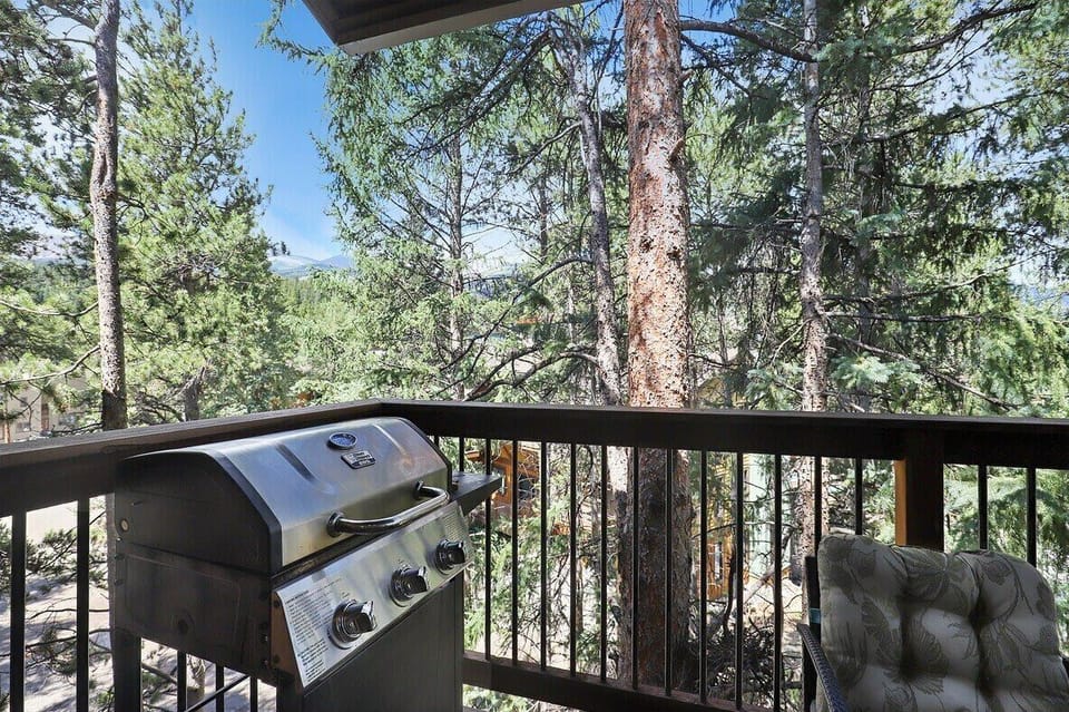 Balcony with a gas grill