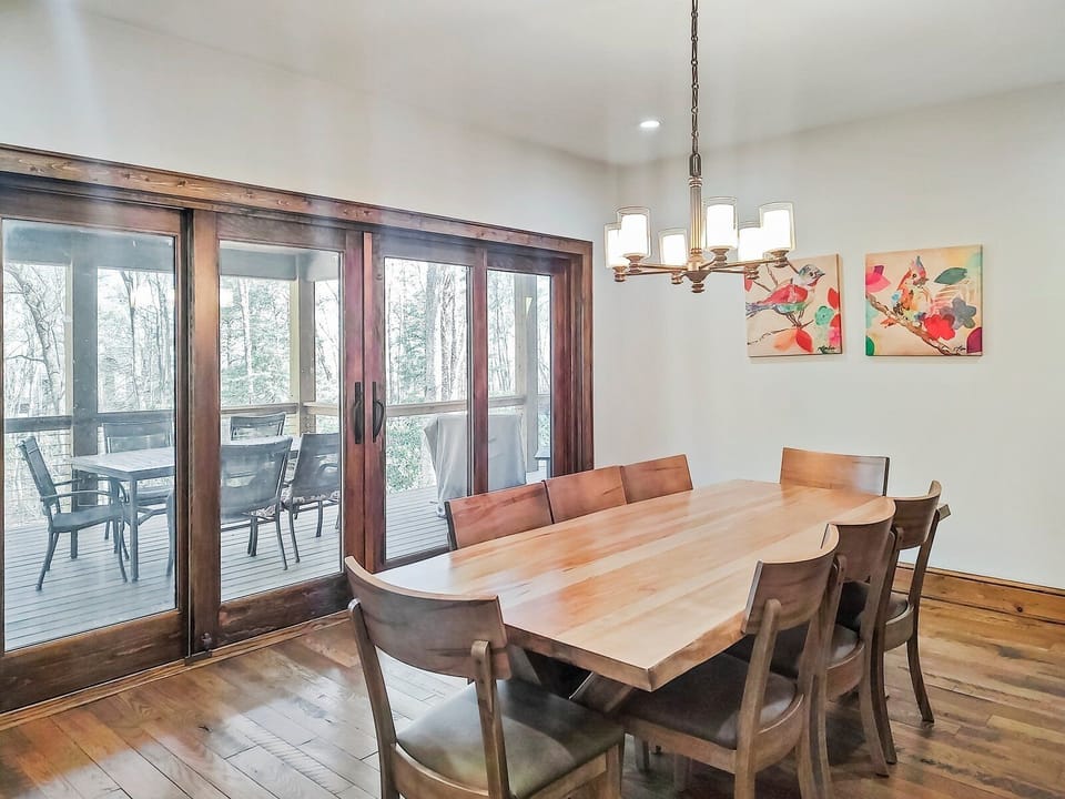 Dining Area open to Great Room with HD Smart TV