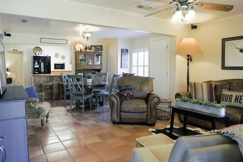 Combo living, dining, and kitchen keeps everyone together.
