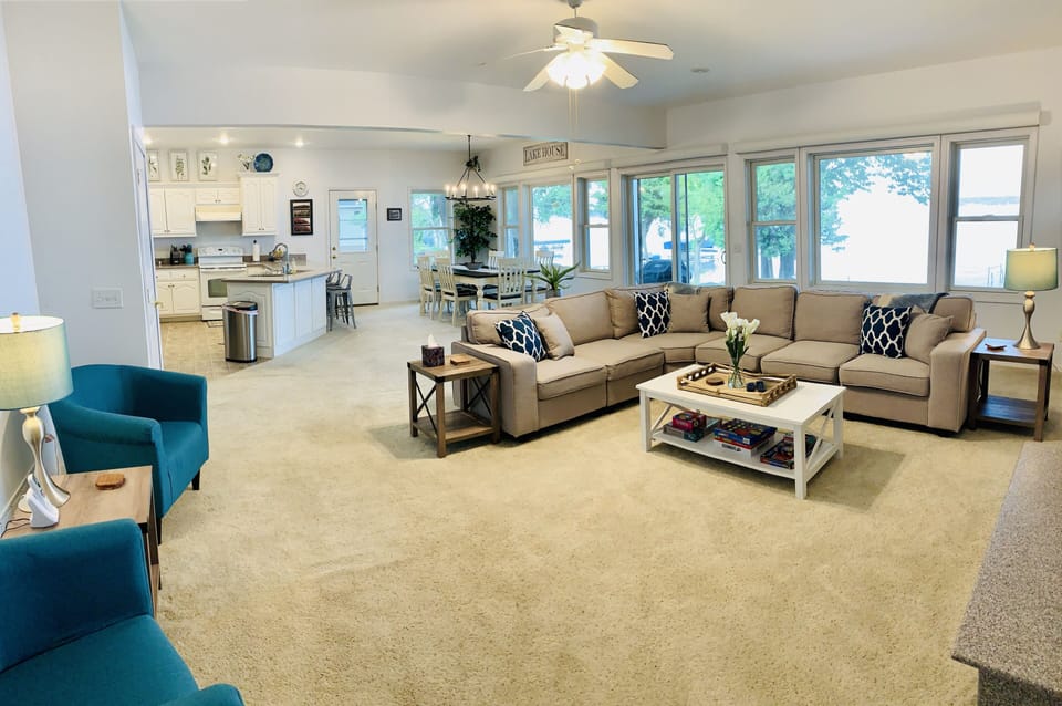 Downstairs with old flooring.