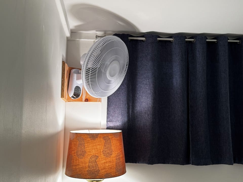 wall fan and floor lamp
