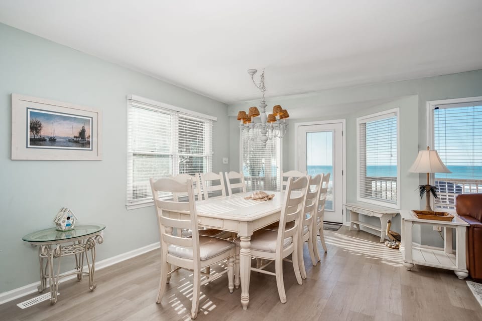 Dining room, seats 8 and enchants with those wonderful ocean views