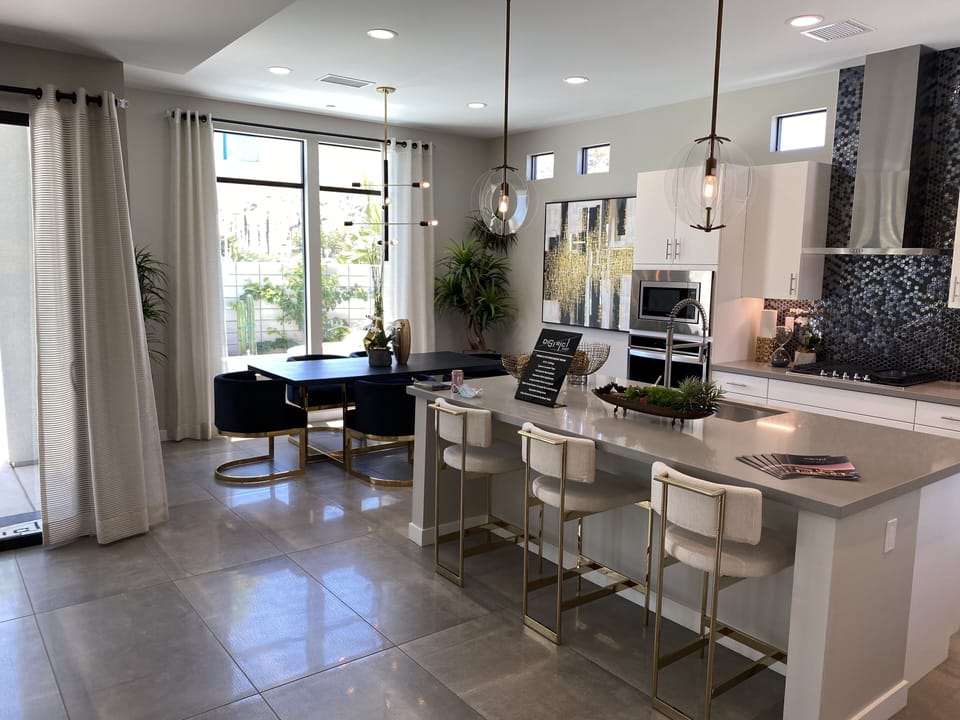 From the kitchen into the dining room.