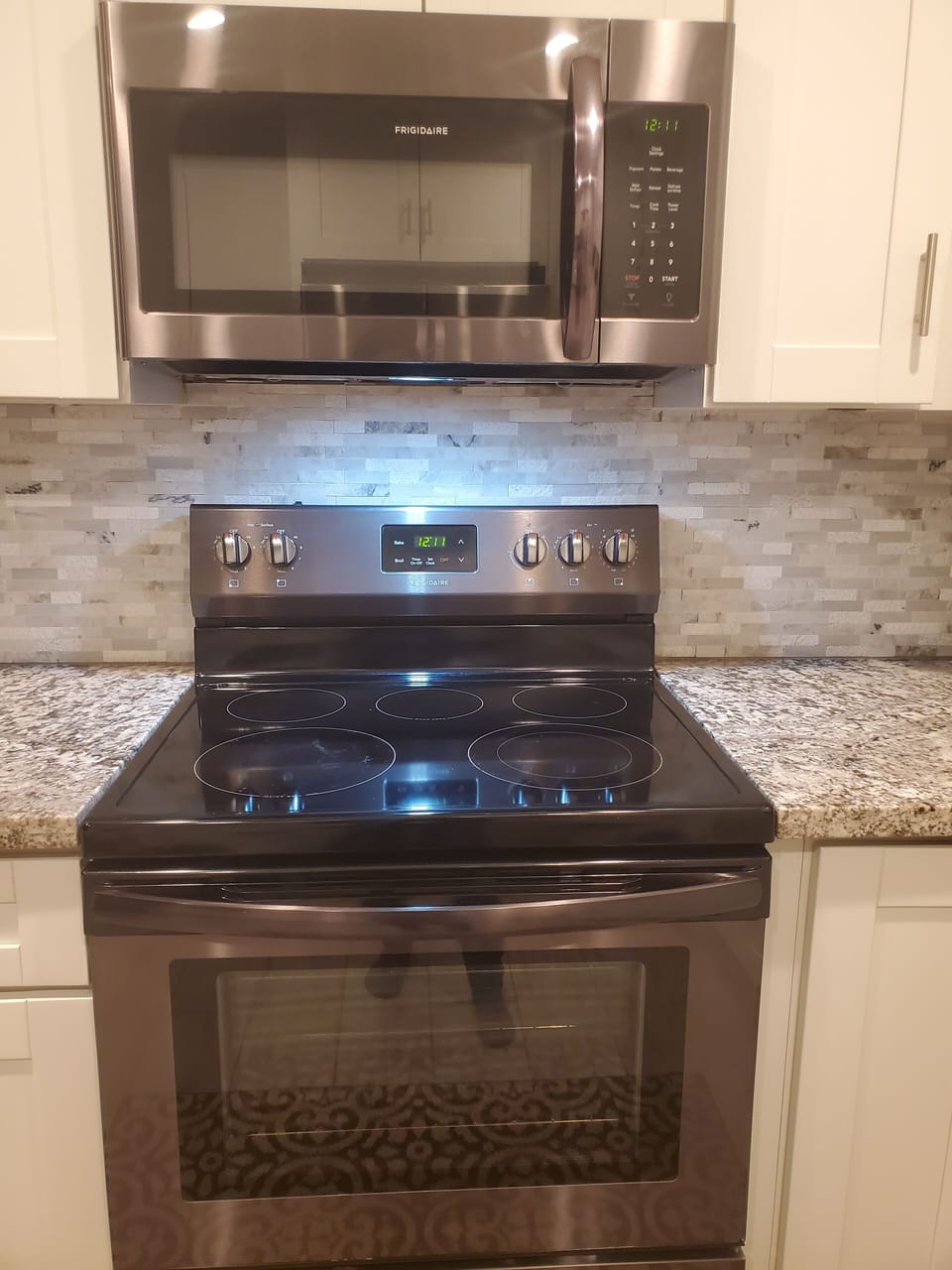 stove, oven, microwave.