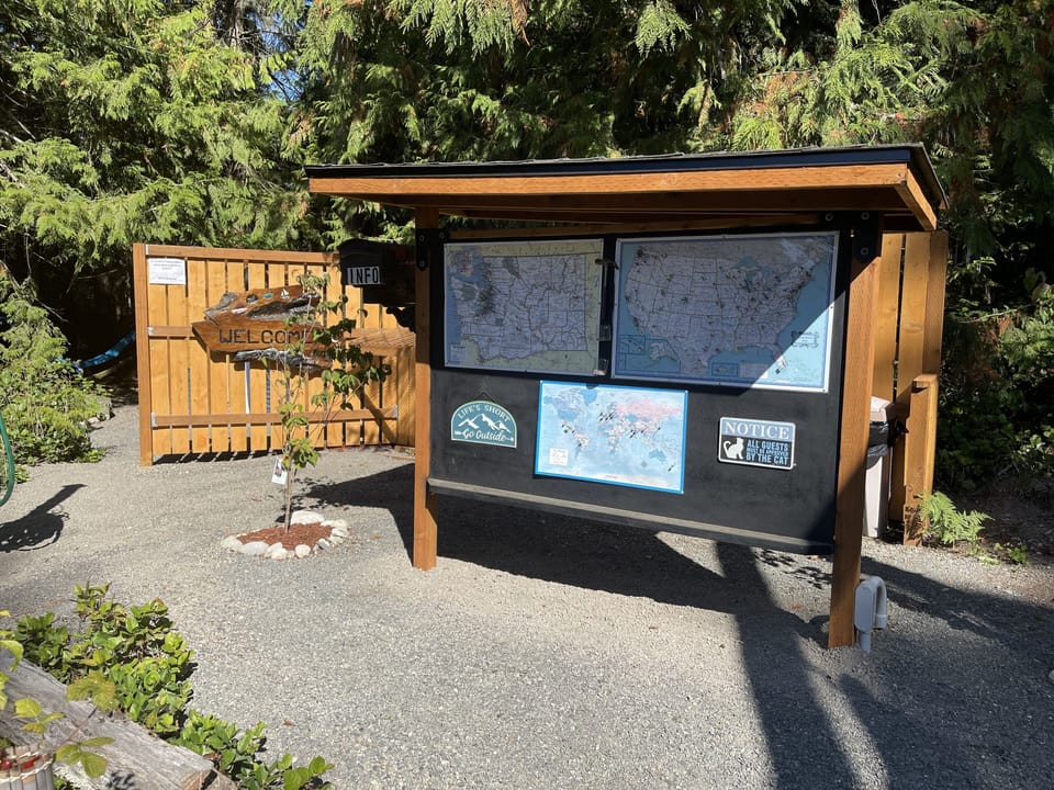 Kiosk area with maps showing were all our visitors from around the world.