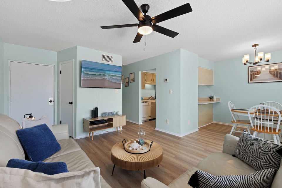 Living room with flat screen