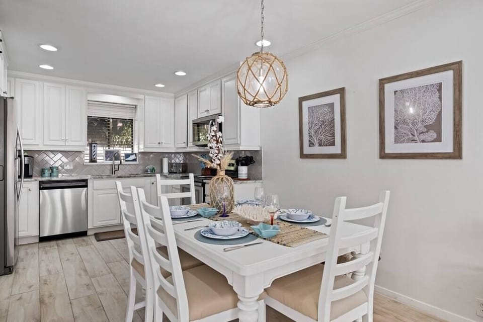 Our newly renovated kitchen offers multiple dining settings, pick your favorite