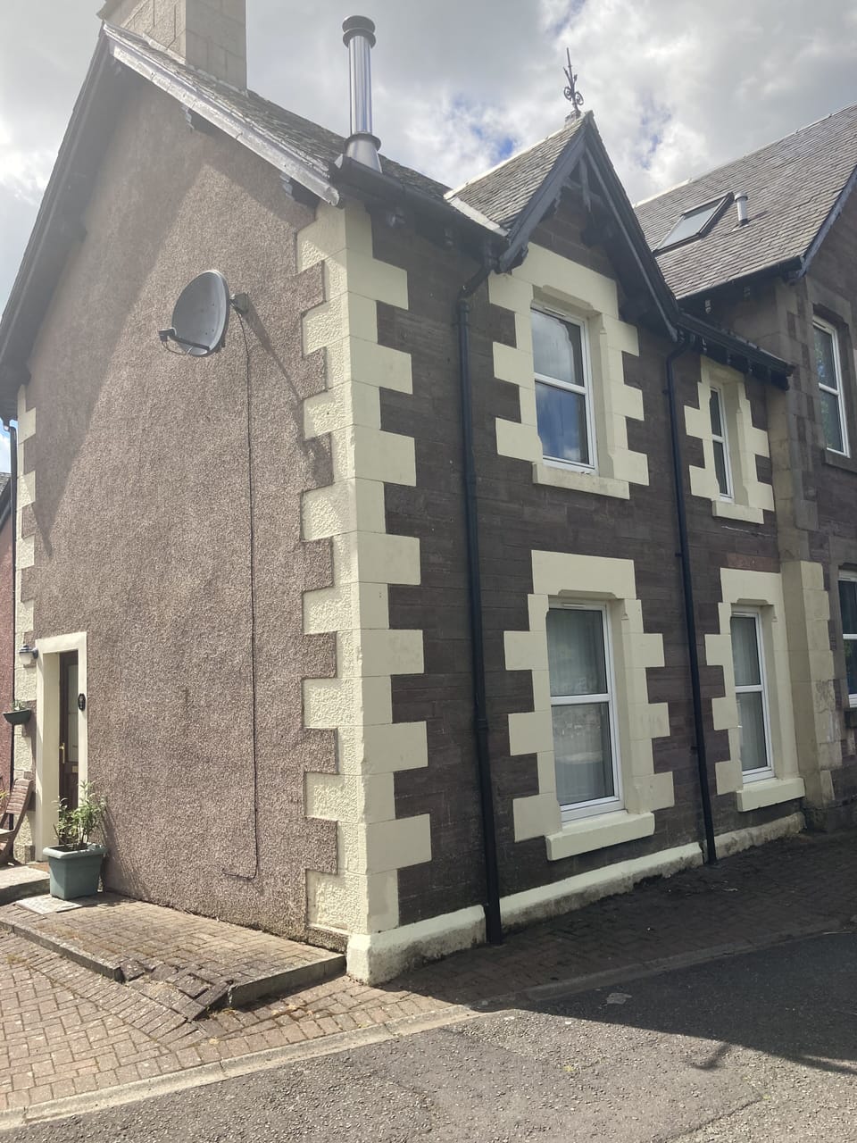 The front of the house which looks onto the new play park 