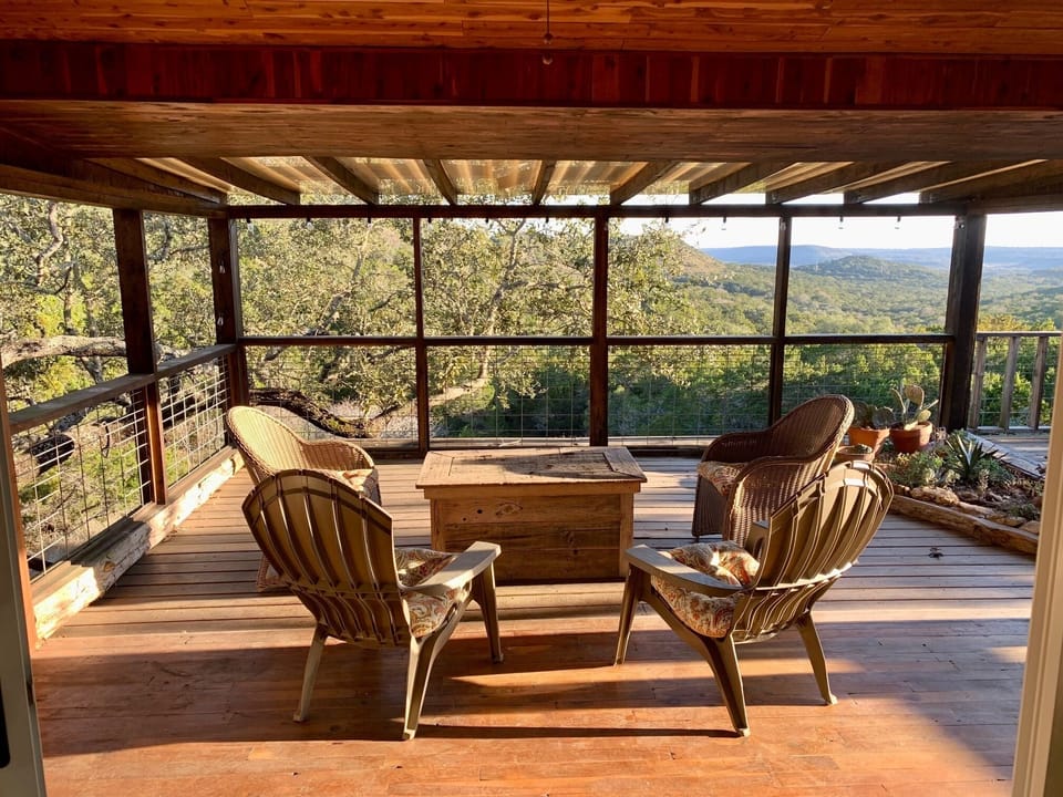 Amazing views from the covered deck on the rear of the house