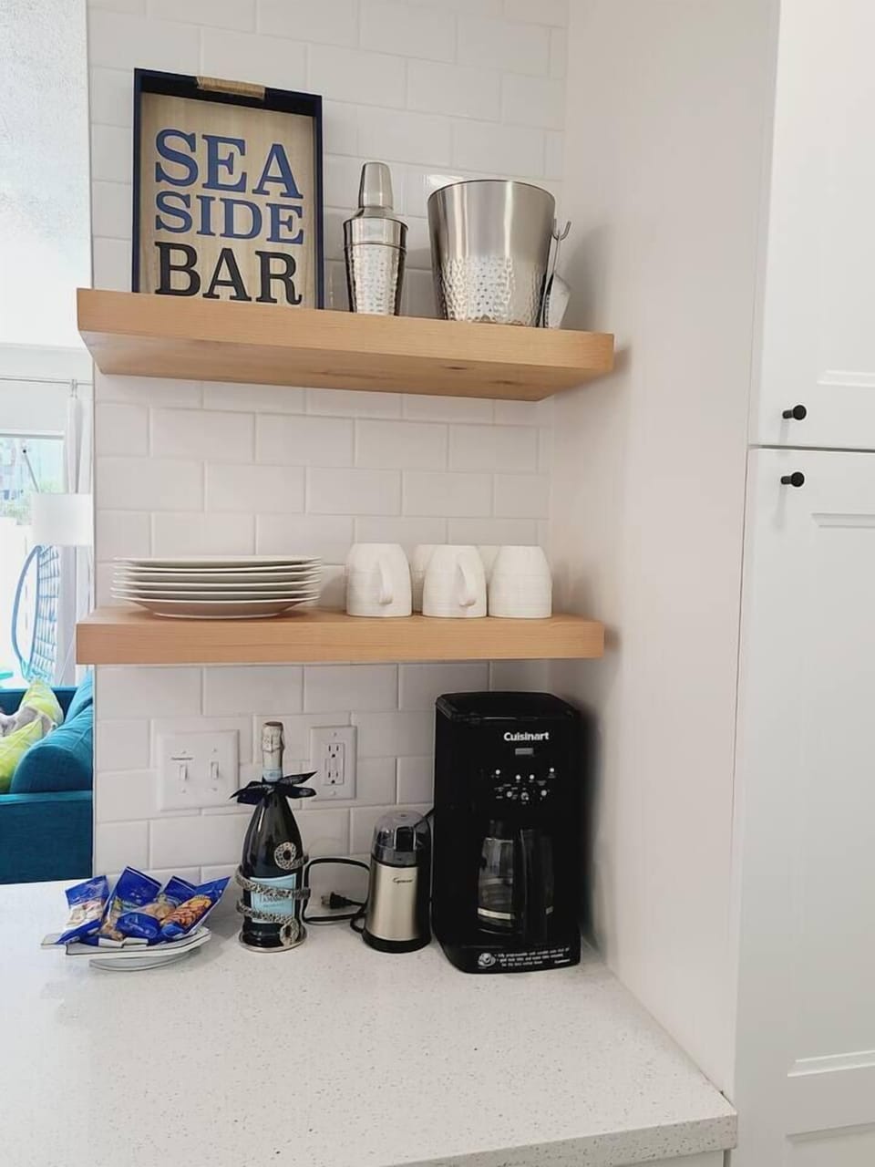 Open shelving makes finding items a breeze.