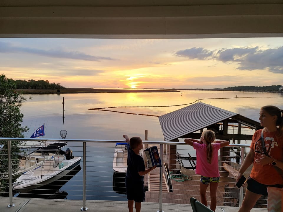 looking out at the gulf  from 2nd floor balcony