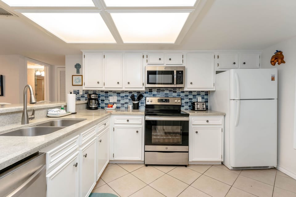 Our kitchen is equipped with full-size appliances that will make you feel right at home.