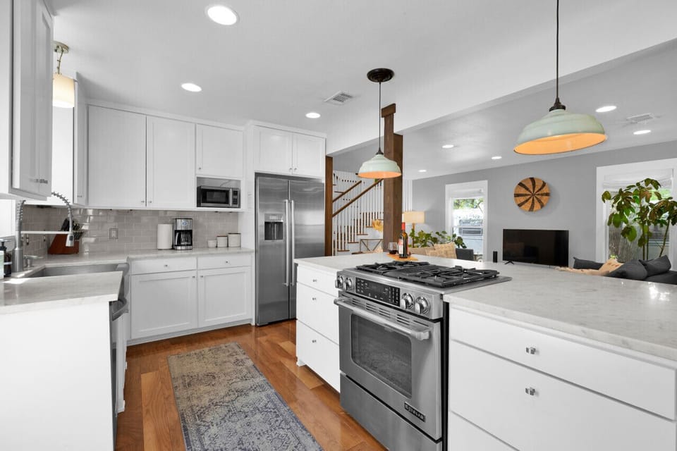 Chef's kitchen with modern appliances