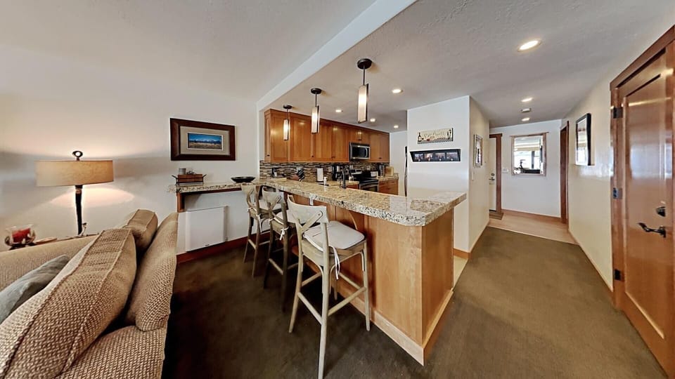 Bar Seating and Gorgeous Remodeled Kitchen for Yummy Off Mountain Meals