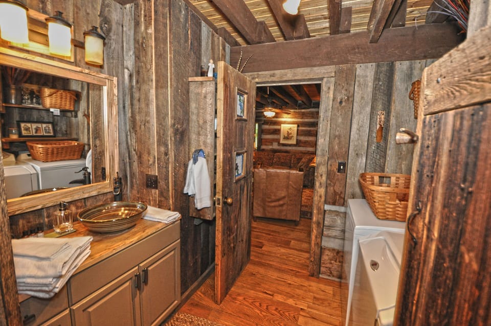 1st floor bathroom with washer and dryer 