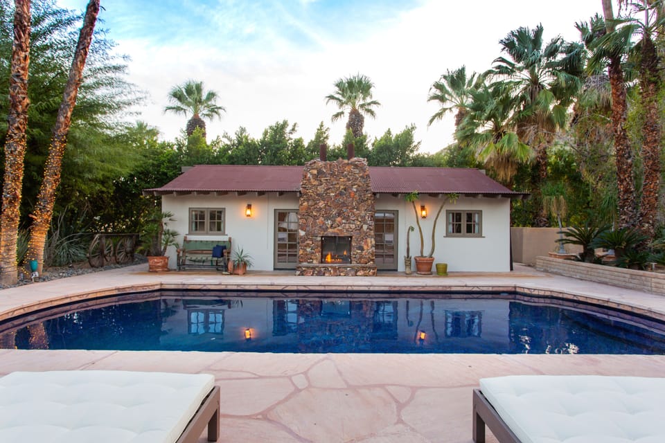 Saltwater swimming pool with view of 2 bedroom casita