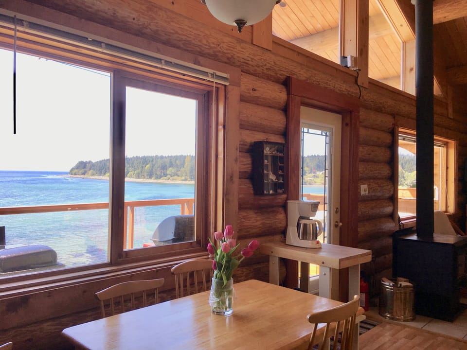 Main Floor Kitchen, Sand Dollar Log Cabin, Texada Island